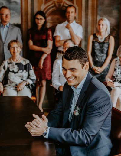 groom during civil ceremony in switzerland